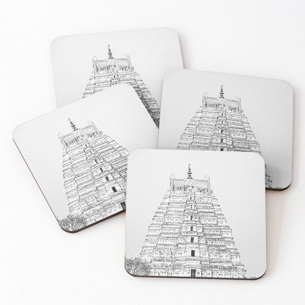 Item preview, Hampi Temple Gopura - Line Art Perspective designed and sold by Chittara Arts.