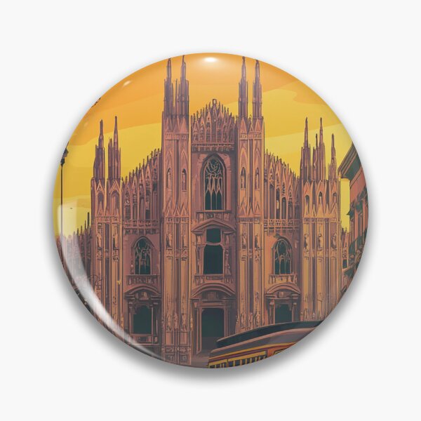 Artikelvorschau, Retro Travel Poster Milan Italy - Vintage Style Art Print of Milan Landmarks entworfen und verkauft von StrasserArt.