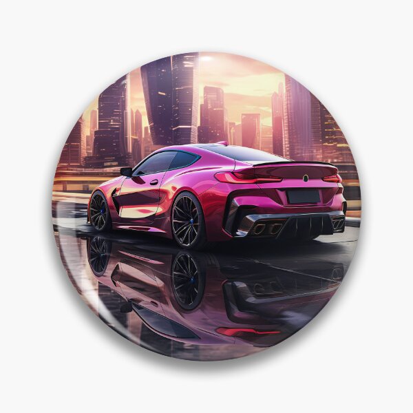Item preview, Vibrant Sports Car Reflected In Futuristic Urban Sunset designed and sold by RevUpDesign.