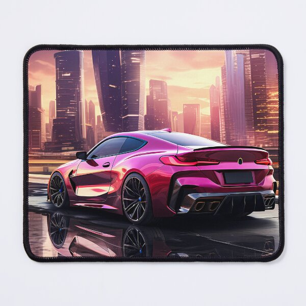 Item preview, Vibrant Sports Car Reflected In Futuristic Urban Sunset designed and sold by RevUpDesign.