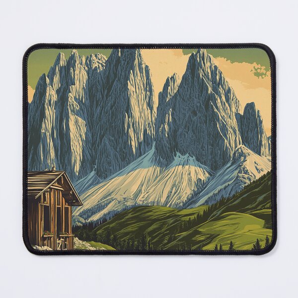 Item preview, Dolomites Italy Travel Poster - Vintage Mountain Landscape Art Print designed and sold by StrasserArt.