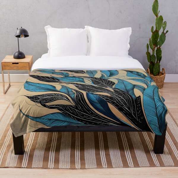Item preview, Intricate Black and Blue Leaf Design designed and sold by TenkaTees.