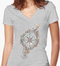Bon Voyage Women's Fitted V-Neck T-Shirt