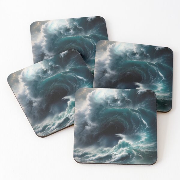 Item preview, Stormy sea at night. Heavy sea. Sunset lights. designed and sold by digoarpi.
