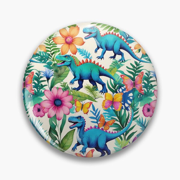 Item preview, Roaring T-Rex Tyrannosaurus Dinosaurs With Wildflowers And Butterflies designed and sold by CarrollGene.