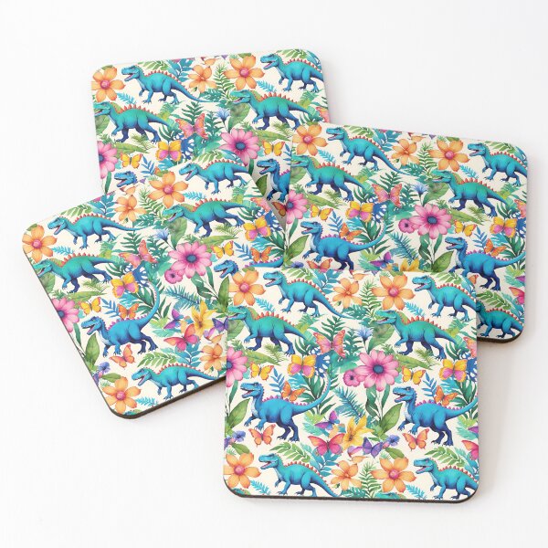 Item preview, Roaring T-Rex Tyrannosaurus Dinosaurs With Wildflowers And Butterflies designed and sold by CarrollGene.
