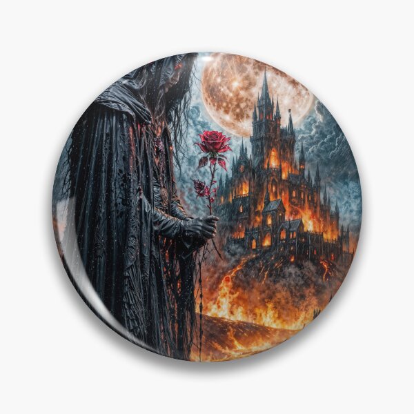 Item preview, Gothic Reaper Wall Art | Dark Fantasy Castle Under Blood Moon designed and sold by EclipsaraM.