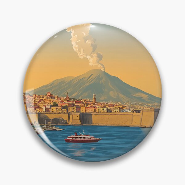 Item preview,  Napoli Italy Travel Poster - Vintage Art of Naples City and Vesuvius designed and sold by StrasserArt.