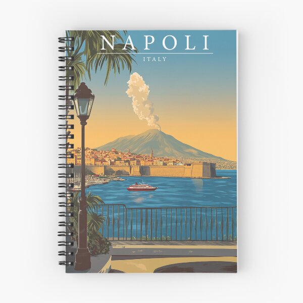 Item preview, Napoli Italy Travel Poster - Vintage Art of Naples City and Vesuvius designed and sold by StrasserArt.