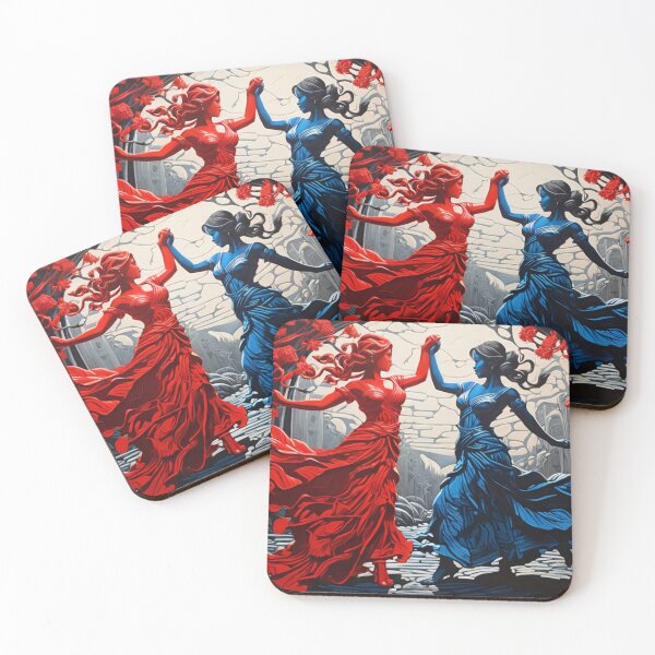 Item preview, Beauty in Contrast: Scarlet and Cobalt Waltz designed and sold by KilianSzmid.