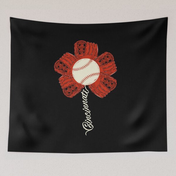 Item preview, Cincinnati Baseball Flower Vintage Sports Fan designed and sold by Dressed For  Duty.