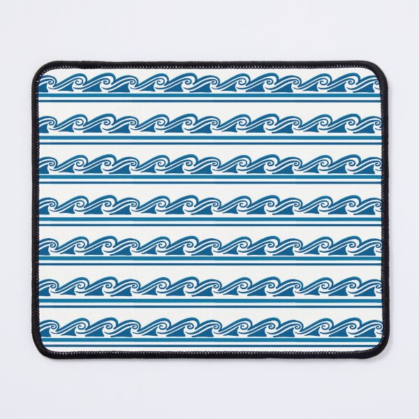 Item preview, Horizontal Wavy Porcelain Stripes in Blue designed and sold by InkyOdyssey.