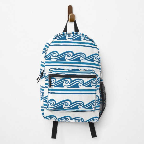 Item preview, Horizontal Wavy Porcelain Stripes in Blue designed and sold by InkyOdyssey.