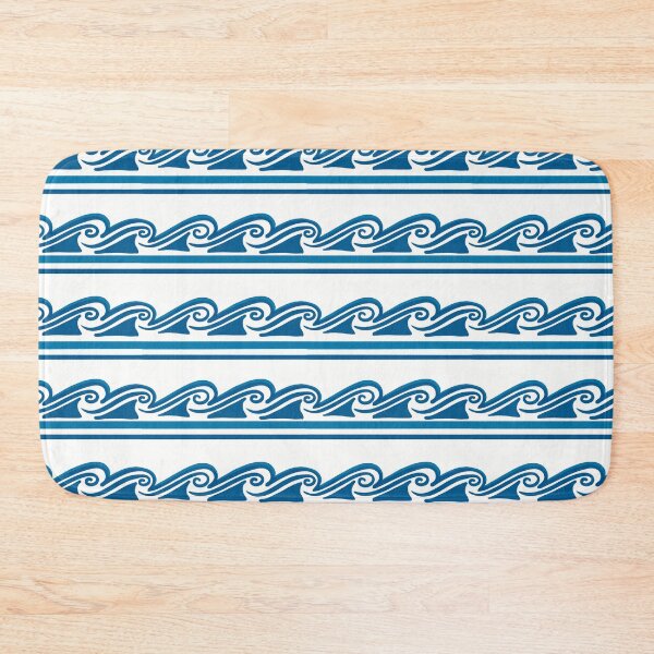 Item preview, Horizontal Wavy Porcelain Stripes in Blue  designed and sold by InkyOdyssey.
