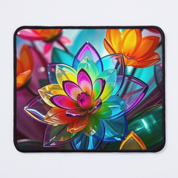 Item preview, translucent colorful glass flowers designed and sold by kbgraphicimages.