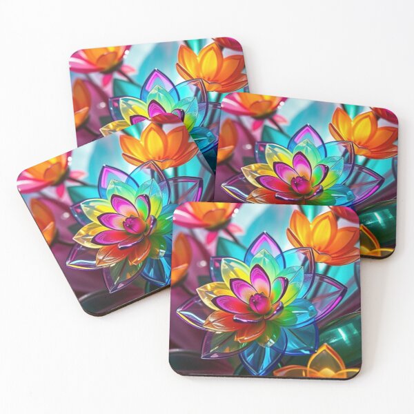 Item preview, translucent colorful glass flowers designed and sold by kbgraphicimages.