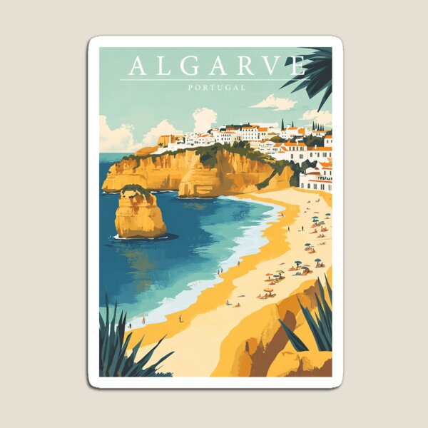 Artikel-Vorschau von Algarve Portugal Travel Poster - Vintage Coastal Landscape & Beach Art Print, designt und verkauft von StrasserArt.
