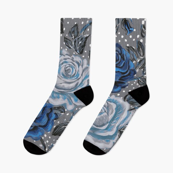 Item preview, Blue, Grey, Black Roses - Grey Background  designed and sold by sonjas.