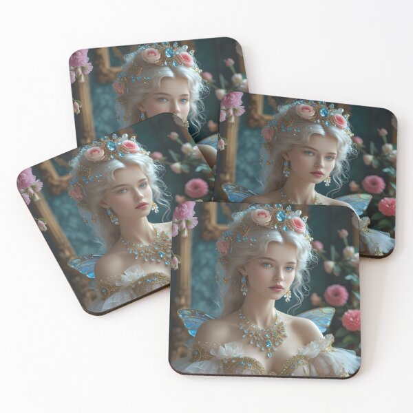 Item preview, Luxury Fairy Princess with Crystal Flower Crown designed and sold by DreamagineArtDesign.