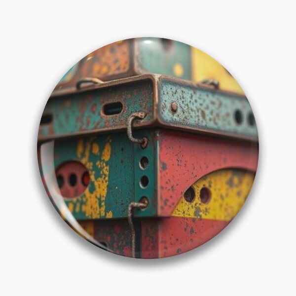 Item preview, colorful distressed stacked metal designed and sold by kbgraphicimages.