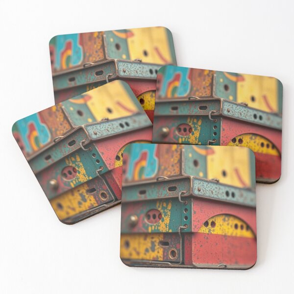 Item preview, colorful distressed stacked metal designed and sold by kbgraphicimages.