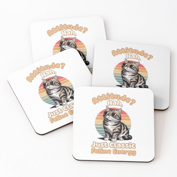 Item preview, Cool Retro Cat - Funny Feline Energy - Vintage Attitude Aesthetic designed and sold by EpochFusion.