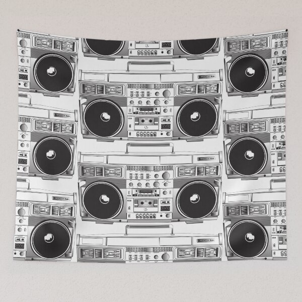 Item preview, "Retro Boombox Line art – Vintage Music Lover’s Design" designed and sold by jayson salvador.