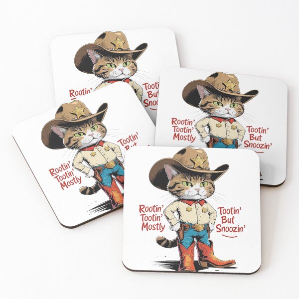 Item preview, Rootin' Tootin' Mostly Snoozin' – Cowboy Sheriff Cat designed and sold by DigitalColorInk.