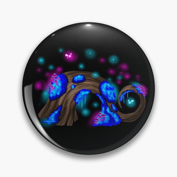 Item preview, Magic tree with blue moss, fairies, pink mushrooms and fireflies designed and sold by katecheerycake.