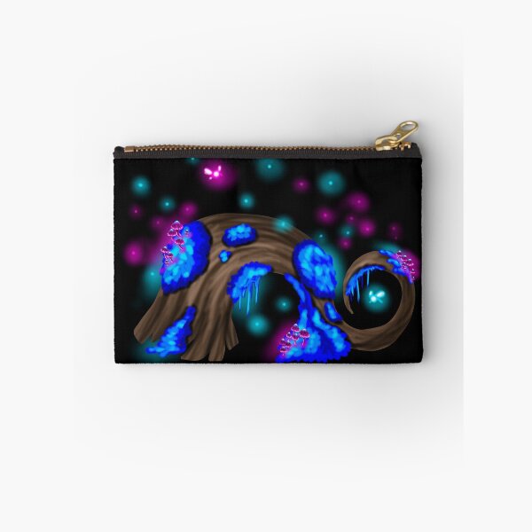 Item preview, Magic tree with blue moss, fairies, pink mushrooms and fireflies designed and sold by katecheerycake.