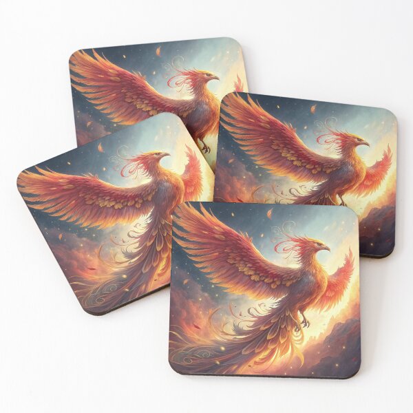 Item preview, Majestic Phoenix Bird illustration,Golden Phoenix,Mythical Firebird designed and sold by Jimy11.