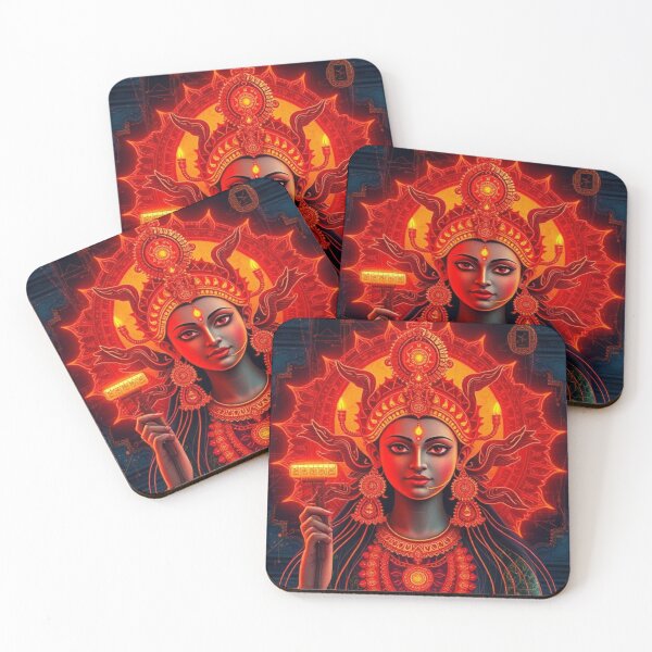 Item preview, Cyberpunk Ancient Goddess - Lakshmi Goddess of Wealth and Abundance  designed and sold by Creativity Meets Healing.