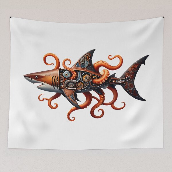 Item preview,  Steampunk Shark T-Shirt | Victorian Deep Sea Fusion | Sci-Fi Fantasy Art designed and sold by AnnDesignStudio.