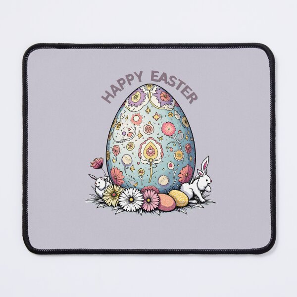 Item preview, Easter Egg & Bunnies | Retro 70s Line Art Pastel Print designed and sold by VibeVault12.