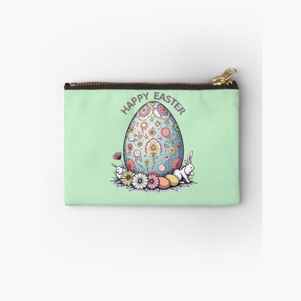 Item preview, Easter Egg & Bunnies | Retro 70s Line Art Pastel Print designed and sold by VibeVault12.