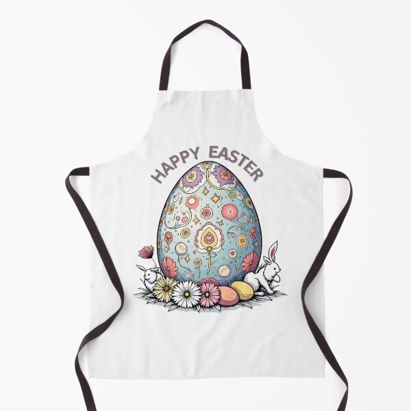 Item preview, Easter Egg & Bunnies | Retro 70s Line Art Pastel Print designed and sold by VibeVault12.