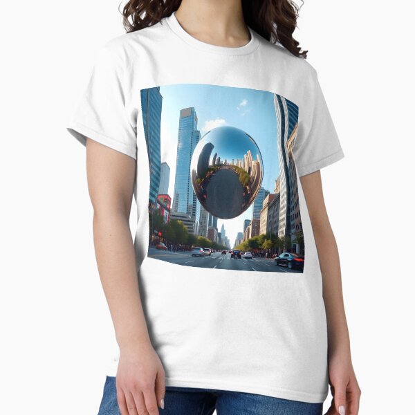 Aperçu de l'œuvre Orbe réfléchissant au-dessus de la ville créée et vendue par AlienInkvasion.