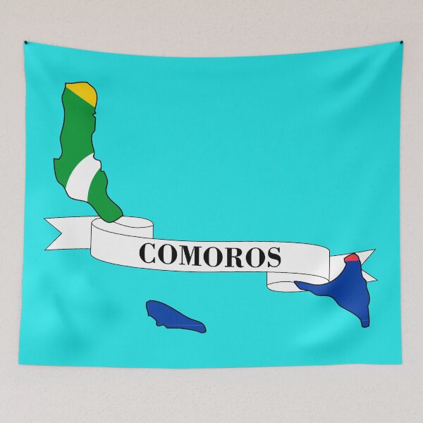 Item preview, Flag map of Comoros designed and sold by visual adventures.
