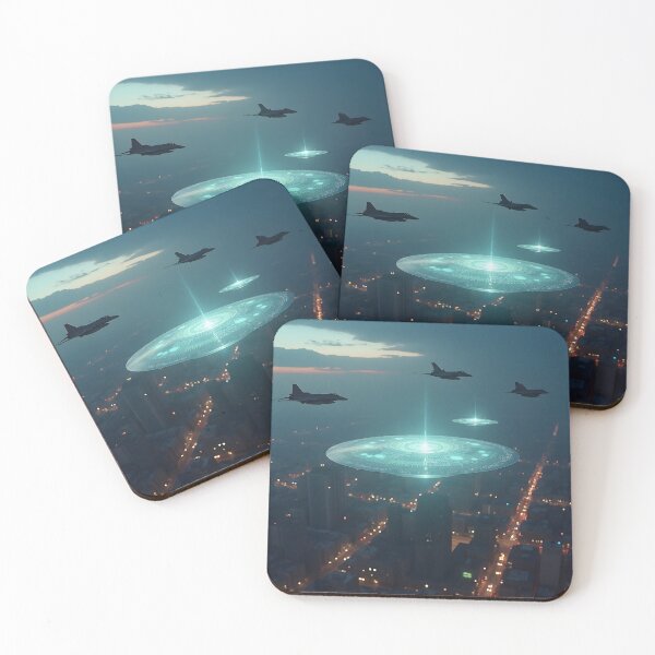 Item preview, UAP Encounter Over City designed and sold by AlienInkvasion.