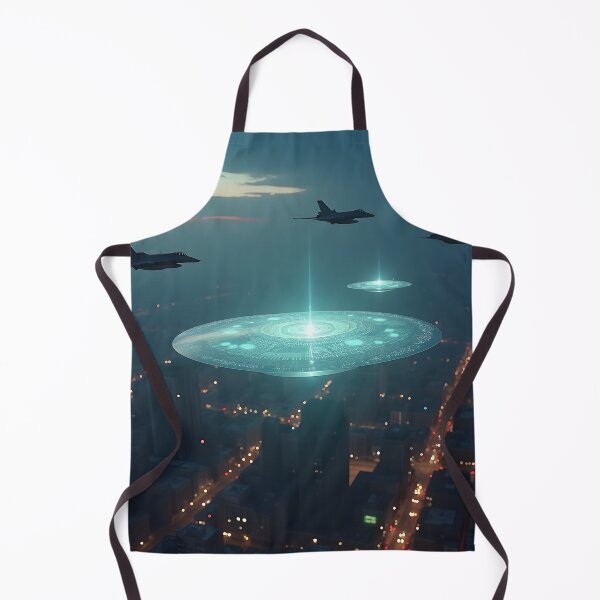 Item preview, UAP Encounter Over City designed and sold by AlienInkvasion.