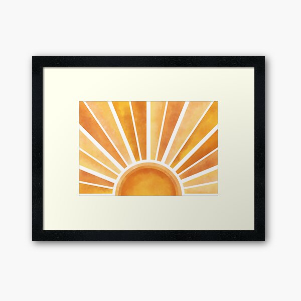 Item preview, Watercolor Orange Half Sun designed and sold by spoonlessmarket.