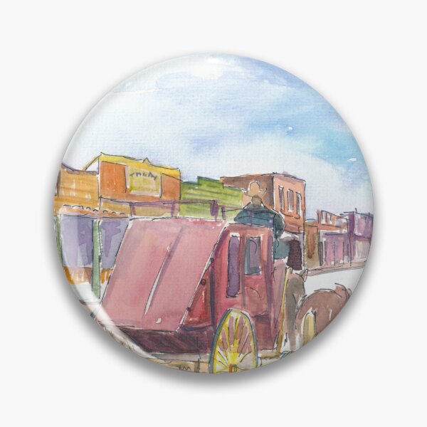 Item preview, Tombstone Stagecoach Rolling Past Old Western Storefronts designed and sold by artshop77.
