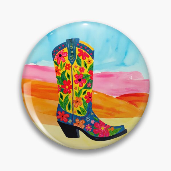 Item preview, Floral Rainbow Western Cowgirl Boot designed and sold by Magnolia Valley Art.