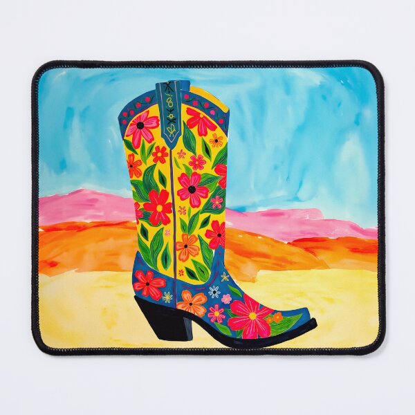 Item preview, Floral Rainbow Western Cowgirl Boot designed and sold by Magnolia Valley Art.
