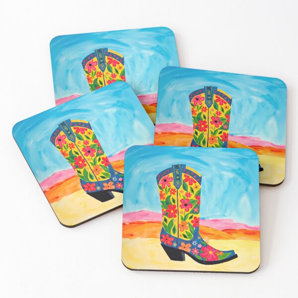 Item preview, Floral Rainbow Western Cowgirl Boot designed and sold by Magnolia Valley Art.