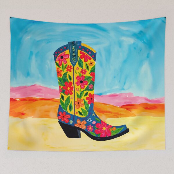 Item preview, Floral Rainbow Western Cowgirl Boot designed and sold by Magnolia Valley Art.