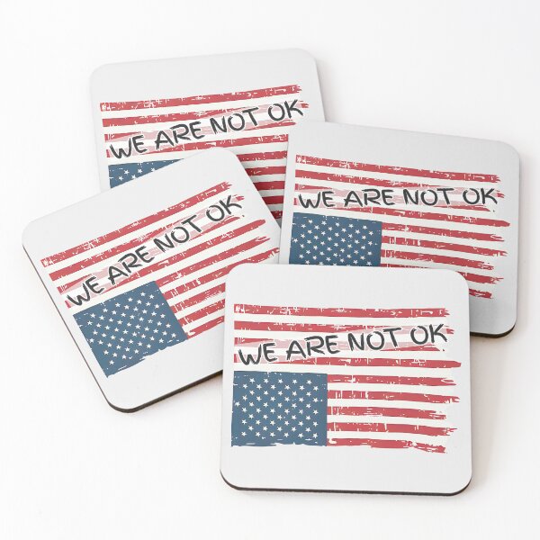 Item preview, We Are Not Okay American Flag Upside Down designed and sold by HowToCanadian.