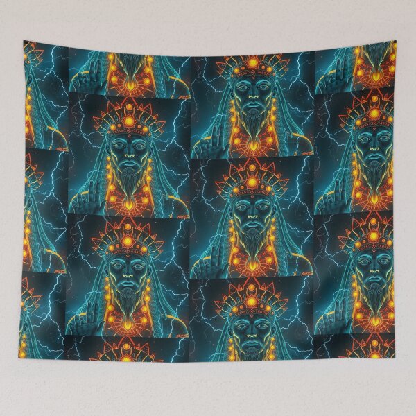 Item preview, Cyberpunk God of Lightning - Futuristic Hindu Mythology  designed and sold by Creativity Meets Healing.