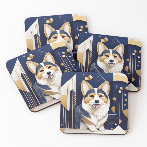 Item preview, Modern Geometric Corgi – Stylish Minimalist Art Print designed and sold by Rethrowback.
