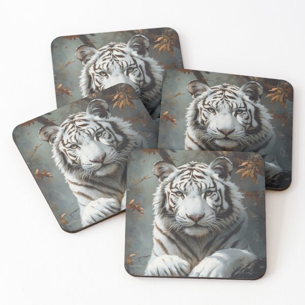 Item preview, White Tiger in Autumn designed and sold by The Deep Studio.